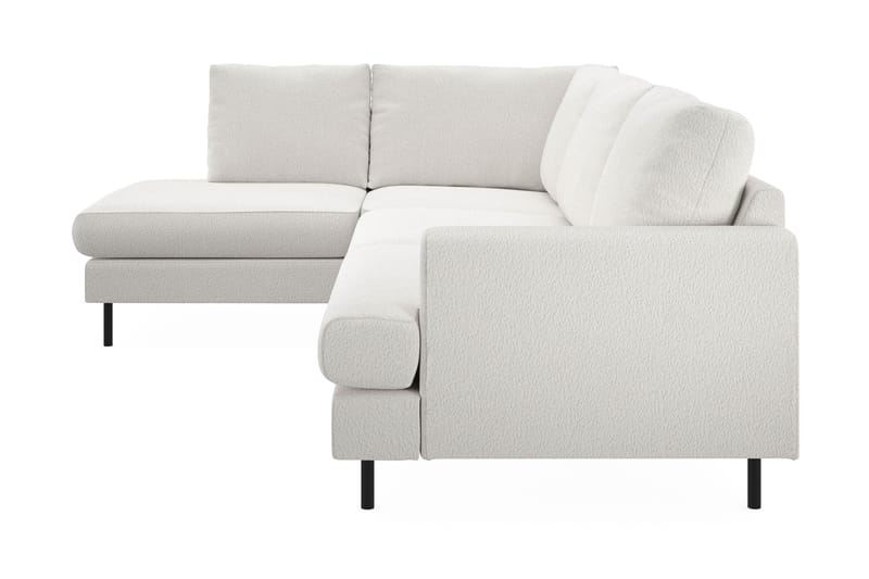 Menard Compact 4-seters Venstrevendt L-formet Sjeselongsofa i Bouclé - Hvit - Møbler - Sofaer - Sofa med sjeselong