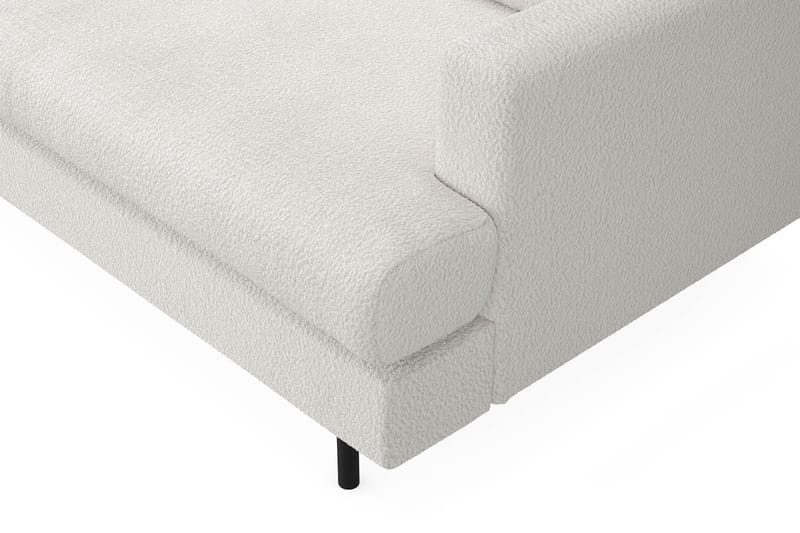 Menard Compact 4-seters Venstrevendt L-formet Sjeselongsofa i Bouclé - Hvit - Møbler - Sofaer - Sofa med sjeselong