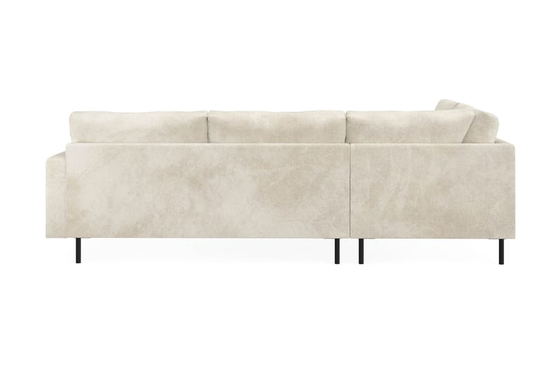 Menard Compact 4-seters Venstrevendt L-formet Sjeselongsofa i Fløyel - Kremhvit - Møbler - Sofaer - Sofa med sjeselong