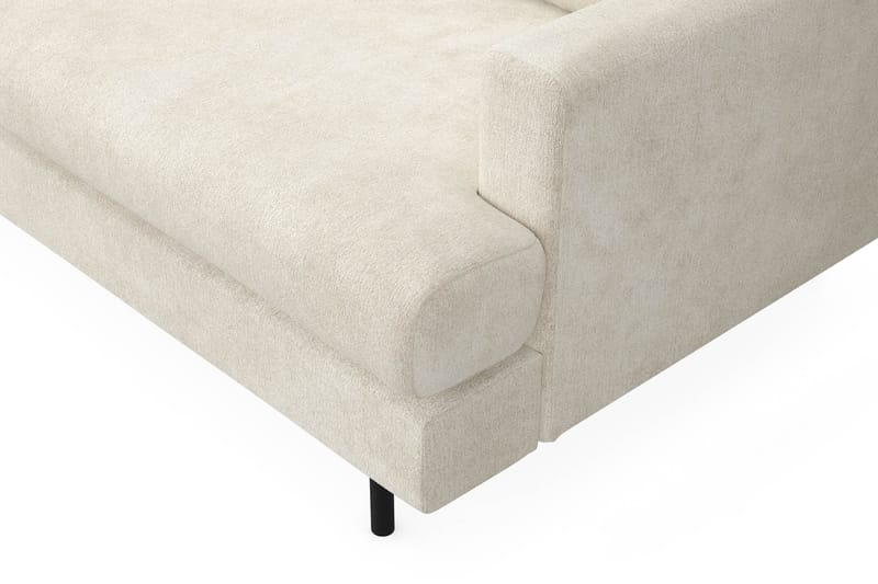 Menard Compact 4-seters Venstrevendt L-formet Sjeselongsofa i Fløyel - Kremhvit - Møbler - Sofaer - Sofa med sjeselong