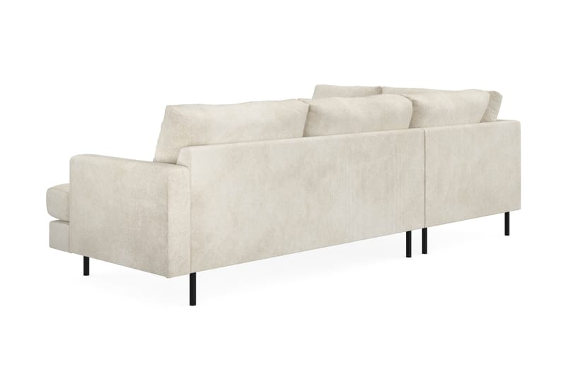Menard Compact 4-seters Venstrevendt L-formet Sjeselongsofa i Fløyel - Kremhvit - Møbler - Sofaer - Sofa med sjeselong