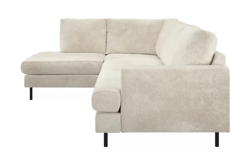 Menard Compact 4-seters Venstrevendt L-formet Sjeselongsofa i Fløyel - Kremhvit - Møbler - Sofaer - Sofa med sjeselong
