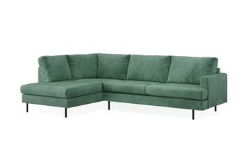 Menard Compact 4-seters Venstrevendt L-formet Sjeselongsofa i Fløyel - Mørk grønn - Møbler - Sofaer - Sofa med sjeselong