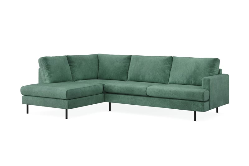 Menard Compact 4-seters Venstrevendt L-formet Sjeselongsofa i Fløyel - Mørk grønn - Møbler - Sofaer - Sofa med sjeselong