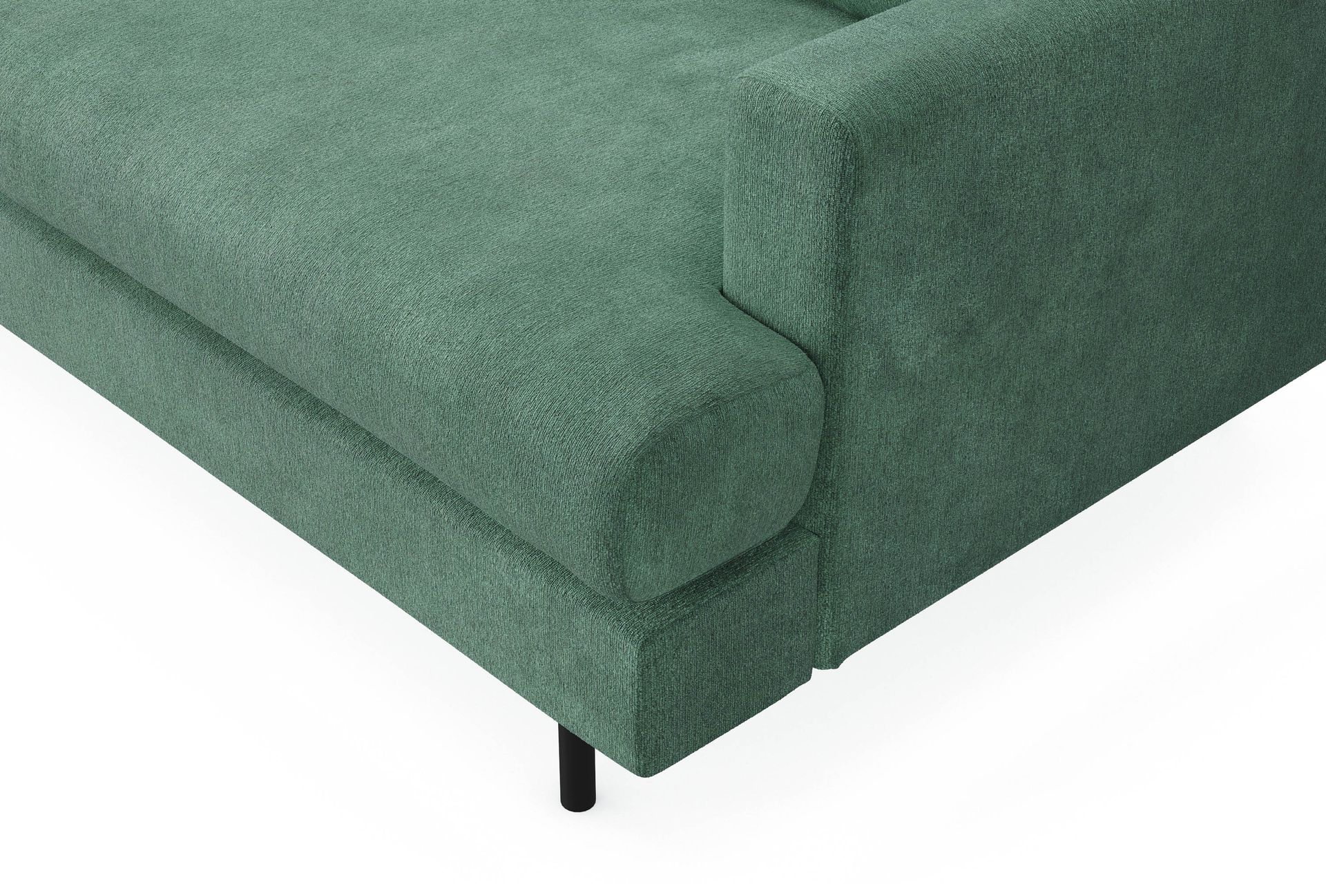 Menard Compact 4-seters Venstrevendt L-formet Sjeselongsofa i Fløyel - Mørk grønn - Møbler - Sofaer - Sofa med sjeselong
