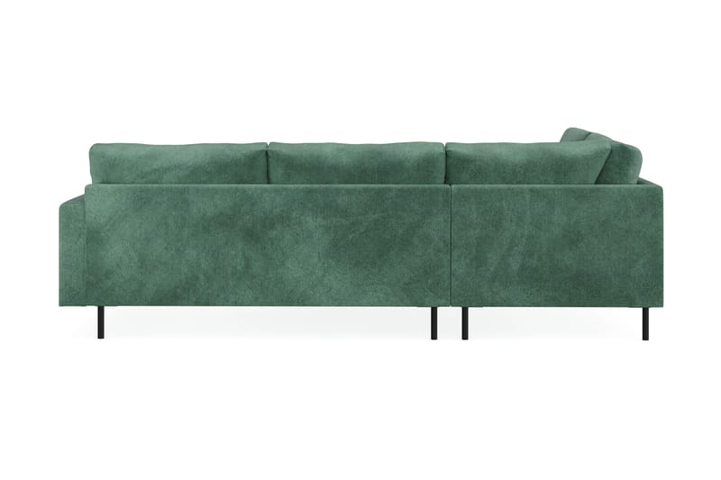 Menard Compact 4-seters Venstrevendt L-formet Sjeselongsofa i Fløyel - Mørk grønn - Møbler - Sofaer - Sofa med sjeselong