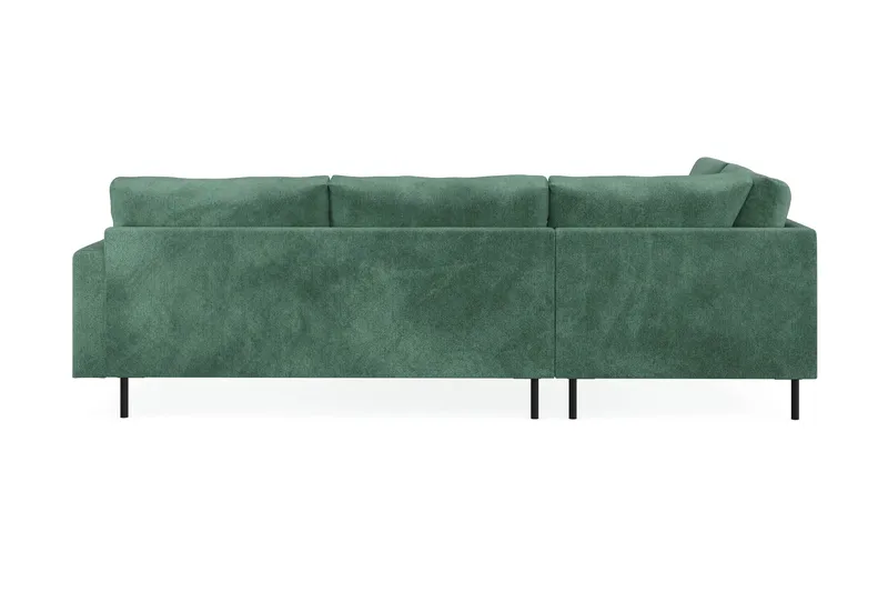 Menard Compact 4-seters Venstrevendt L-formet Sjeselongsofa i Fløyel - Mørk grønn - Møbler - Sofaer - Sofa med sjeselong