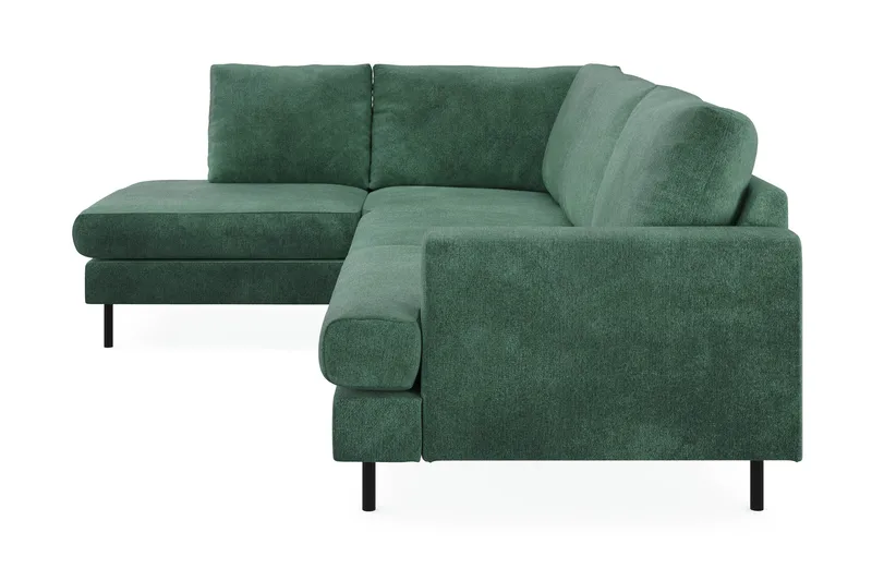 Menard Compact 4-seters Venstrevendt L-formet Sjeselongsofa i Fløyel - Mørk grønn - Møbler - Sofaer - Sofa med sjeselong