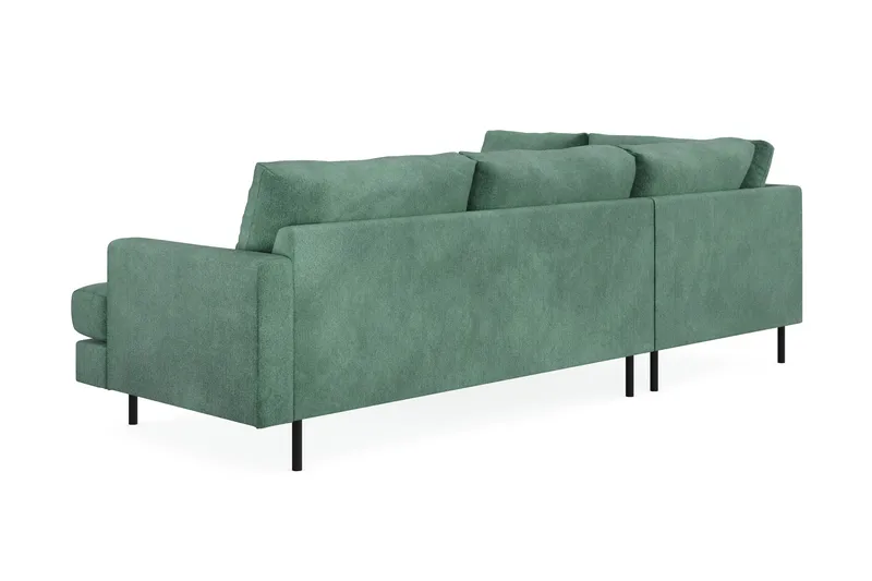 Menard Compact 4-seters Venstrevendt L-formet Sjeselongsofa i Fløyel - Mørk grønn - Møbler - Sofaer - Sofa med sjeselong