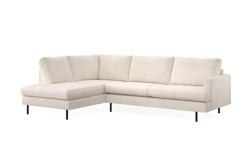 Menard Compact 4-seters Venstrevendt L-formet Sjeselongsofa i Manchester - Beige - Møbler - Sofaer - Sofa med sjeselong