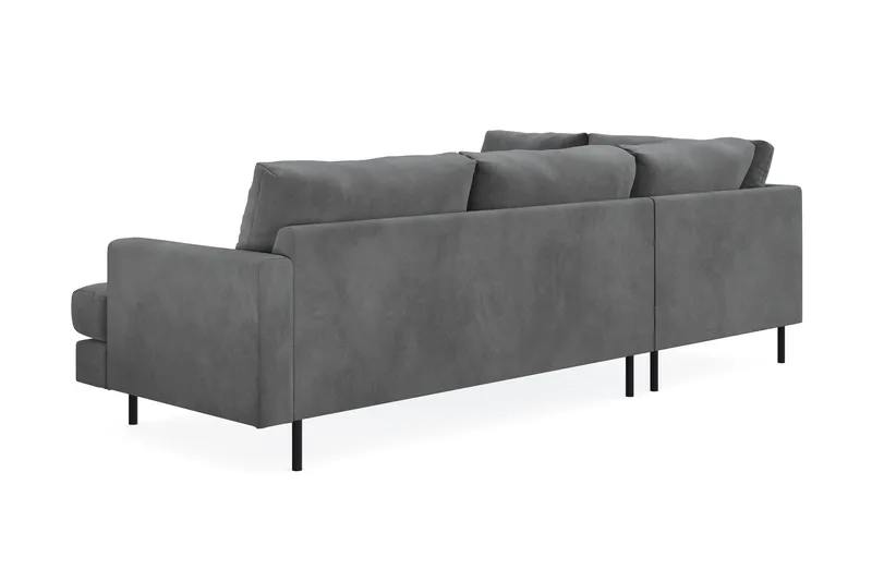 Menard Compact 4-seters Venstrevendt L-formet Sjeselongsofa i Manchester - Grå - Møbler - Sofaer - Sofa med sjeselong