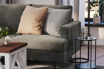 Menard Compact 4-seters Venstrevendt L-formet Sjeselongsofa i Manchester - Grå - Møbler - Sofaer - Sofa med sjeselong