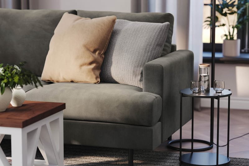 Menard Compact 4-seters Venstrevendt L-formet Sjeselongsofa i Manchester - Grå - Møbler - Sofaer - Sofa med sjeselong