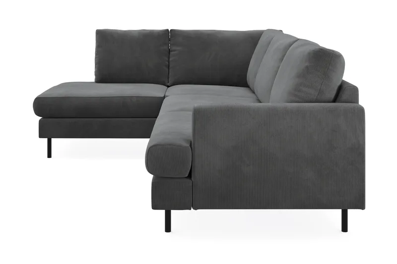 Menard Compact 4-seters Venstrevendt L-formet Sjeselongsofa i Manchester - Grå - Møbler - Sofaer - Sofa med sjeselong