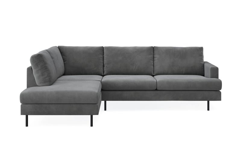 Menard Compact 4-seters Venstrevendt L-formet Sjeselongsofa i Manchester - Grå - Møbler - Sofaer - Sofa med sjeselong