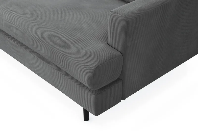 Menard Compact 4-seters Venstrevendt L-formet Sjeselongsofa i Manchester - Grå - Møbler - Sofaer - Sofa med sjeselong