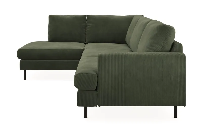 Menard Compact 4-seters Venstrevendt L-formet Sjeselongsofa i Manchester - Grønn - Møbler - Sofaer - Sofa med sjeselong