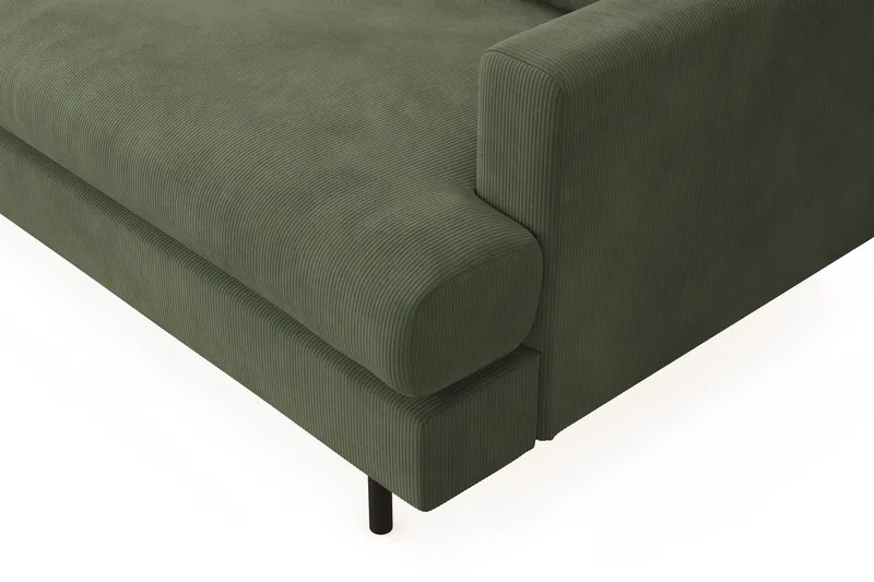 Menard Compact 4-seters Venstrevendt L-formet Sjeselongsofa i Manchester - Grønn - Møbler - Sofaer - Sofa med sjeselong