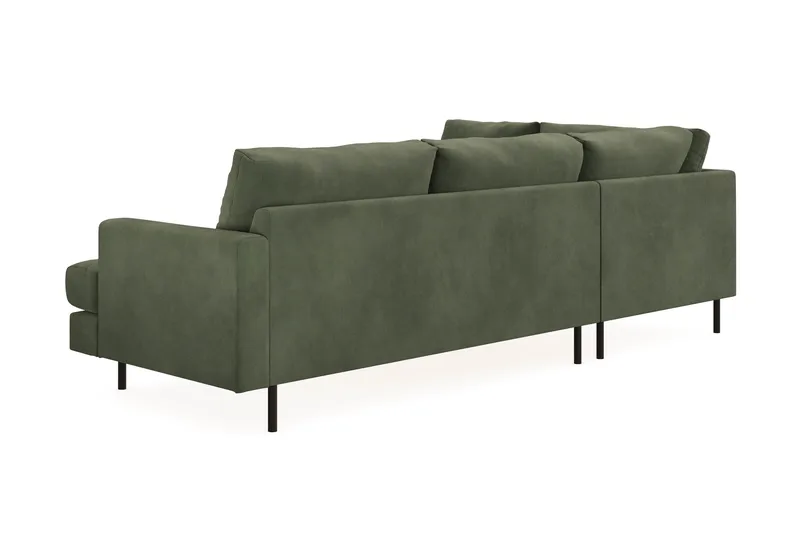 Menard Compact 4-seters Venstrevendt L-formet Sjeselongsofa i Manchester - Grønn - Møbler - Sofaer - Sofa med sjeselong