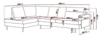 Menard Compact 4-seters Venstrevendt L-formet Sjeselongsofa i Manchester - Grønn - Møbler - Sofaer - Sofa med sjeselong