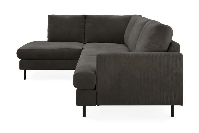 Menard Compact 4-seters Venstrevendt L-formet Sjeselongsofa i Manchester - Mørk grå - Møbler - Sofaer - Sofa med sjeselong