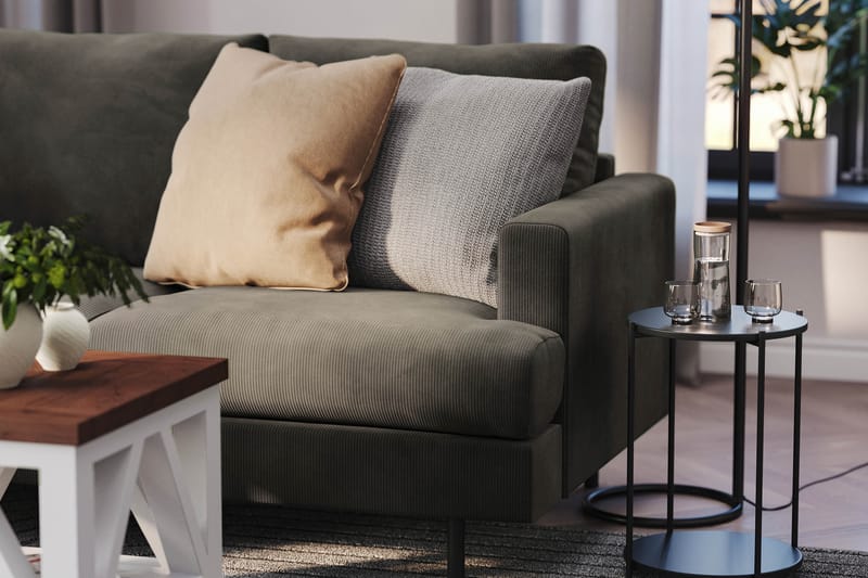 Menard Compact 4-seters Venstrevendt L-formet Sjeselongsofa i Manchester - Mørk grå - Møbler - Sofaer - Sofa med sjeselong