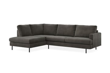 Menard Compact 4-seters Venstrevendt L-formet Sjeselongsofa i Manchester - Mørk grå - Møbler - Sofaer - Sofa med sjeselong