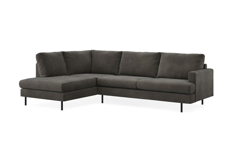 Menard Compact 4-seters Venstrevendt L-formet Sjeselongsofa i Manchester - Mørk grå - Møbler - Sofaer - Sofa med sjeselong