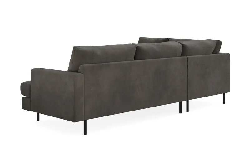 Menard Compact 4-seters Venstrevendt L-formet Sjeselongsofa i Manchester - Mørk grå - Møbler - Sofaer - Sofa med sjeselong