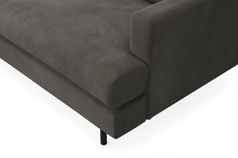 Menard Compact 4-seters Venstrevendt L-formet Sjeselongsofa i Manchester - Mørk grå - Møbler - Sofaer - Sofa med sjeselong