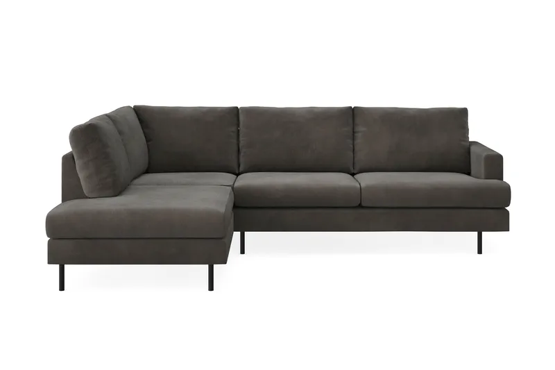 Menard Compact 4-seters Venstrevendt L-formet Sjeselongsofa i Manchester - Mørk grå - Møbler - Sofaer - Sofa med sjeselong