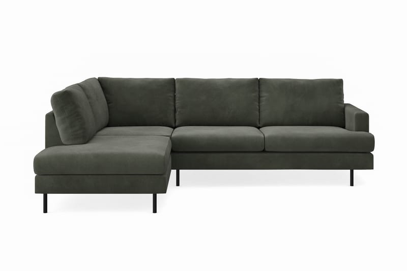 Menard Compact 4-seters Venstrevendt L-formet Sjeselongsofa i Manchester - Mørk grønn - Møbler - Sofaer - Sofa med sjeselong