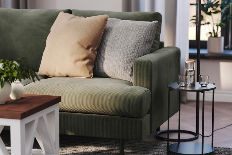 Menard Compact 4-seters Venstrevendt L-formet Sjeselongsofa i Manchester - Mørk grønn - Møbler - Sofaer - Sofa med sjeselong