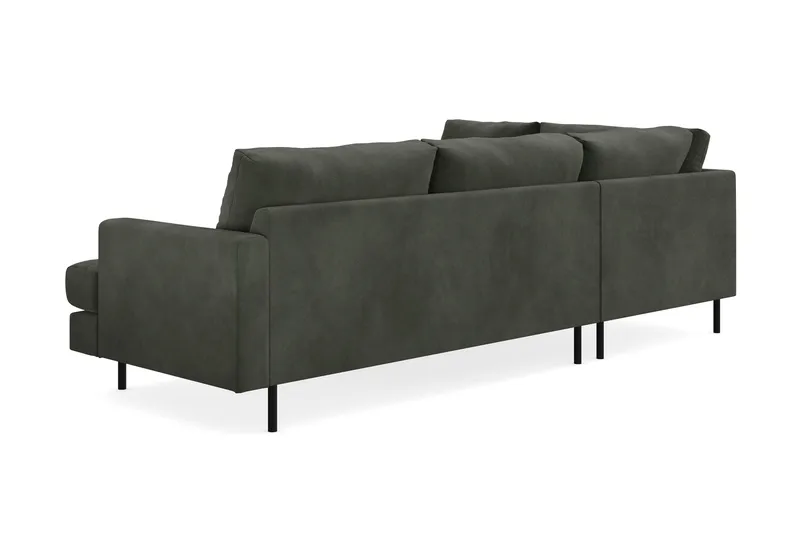 Menard Compact 4-seters Venstrevendt L-formet Sjeselongsofa i Manchester - Mørk grønn - Møbler - Sofaer - Sofa med sjeselong