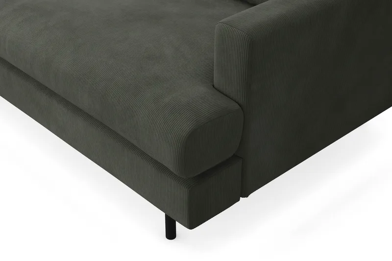 Menard Compact 4-seters Venstrevendt L-formet Sjeselongsofa i Manchester - Mørk grønn - Møbler - Sofaer - Sofa med sjeselong