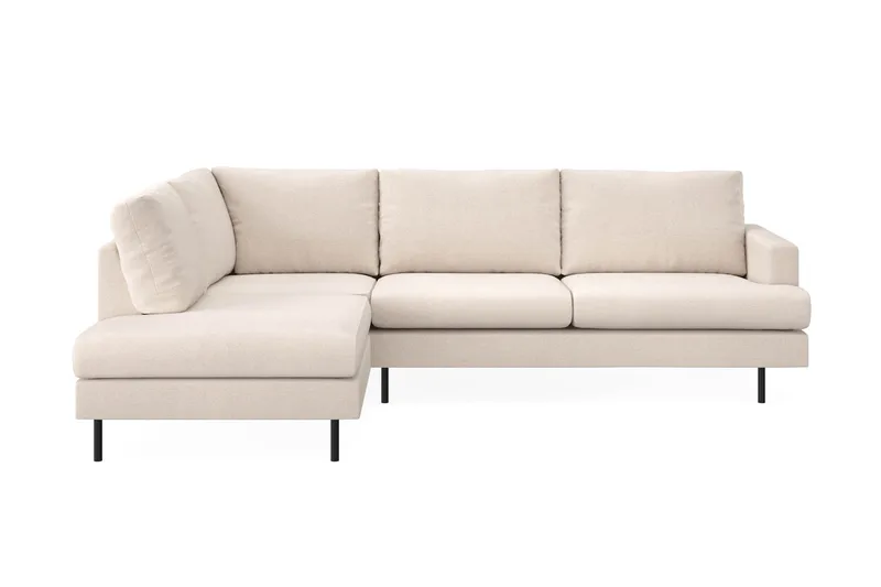 Menard Compact 4-seters Venstrevendt L-formet Sjeselongsofa i Stoff, Beige