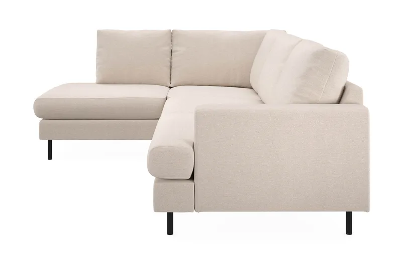 Menard Compact 4-seters Venstrevendt L-formet Sjeselongsofa i Stoff - Beige - Møbler - Sofaer - Sofa med sjeselong