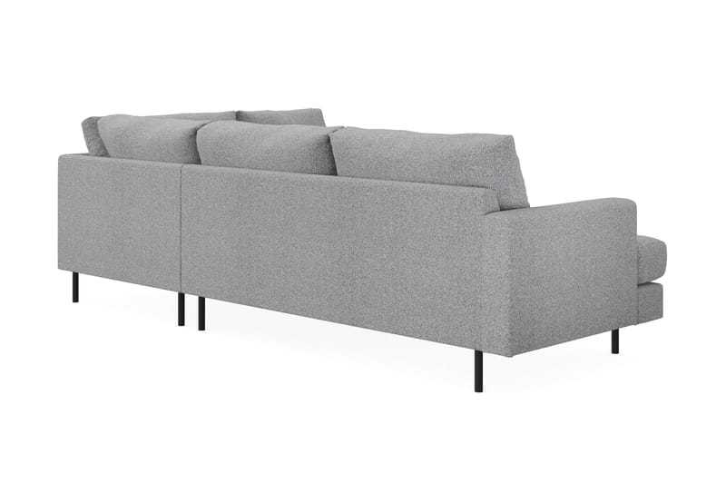 Menard Compact 4-seters Venstrevendt L-formet Sjeselongsofa i Stoff - Grå - Møbler - Sofaer - Sofa med sjeselong