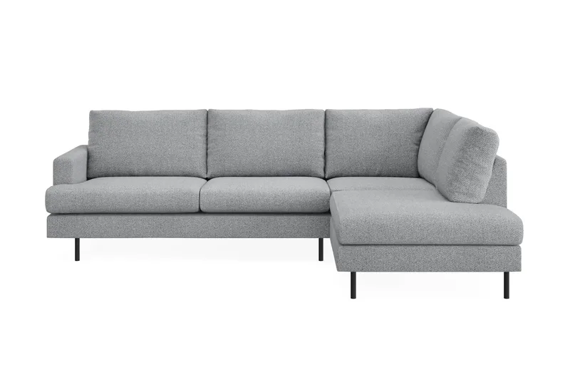 Menard Compact 4-seters Venstrevendt L-formet Sjeselongsofa i Stoff - Grå - Møbler - Sofaer - Sofa med sjeselong