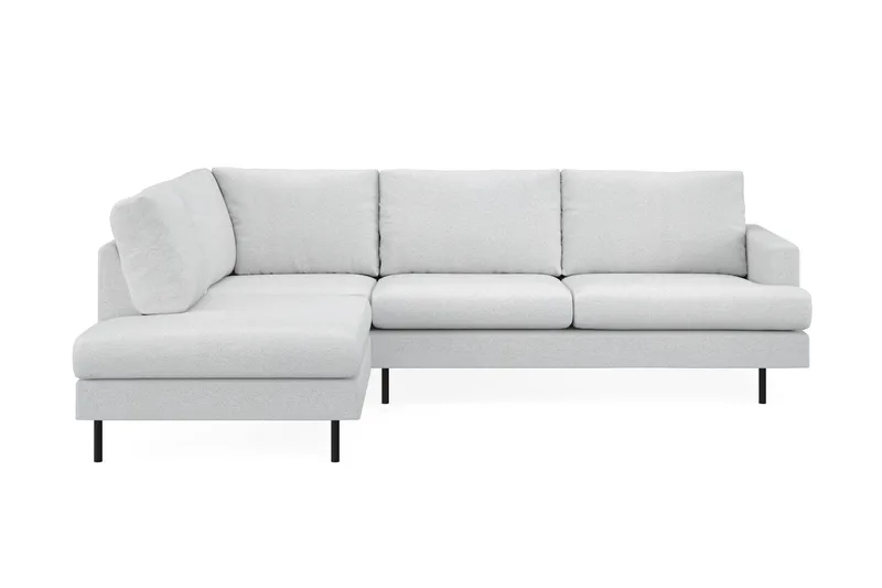 Menard Compact 4-seters Venstrevendt L-formet Sjeselongsofa i Stoff - Lys grå - Møbler - Sofaer - Sofa med sjeselong