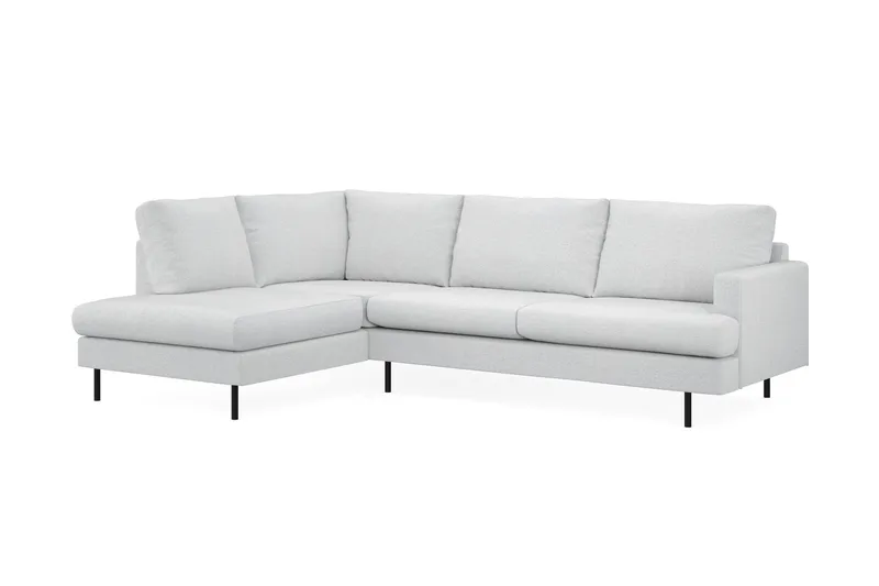Menard Compact 4-seters Venstrevendt L-formet Sjeselongsofa i Stoff - Lys grå - Møbler - Sofaer - Sofa med sjeselong