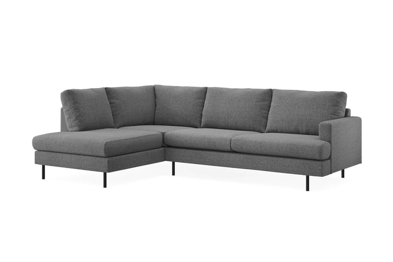 Menard Compact 4-seters Venstrevendt L-formet Sjeselongsofa i Stoff - Mørk grå - Møbler - Sofaer - Sofa med sjeselong