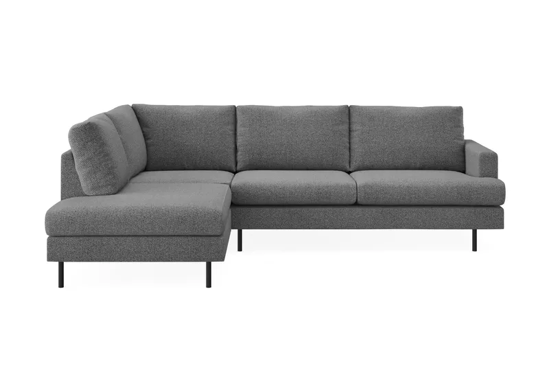 Menard Compact 4-seters Venstrevendt L-formet Sjeselongsofa i Stoff - Mørk grå - Møbler - Sofaer - Sofa med sjeselong