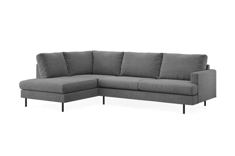 Menard Compact 4-seters Venstrevendt L-formet Sjeselongsofa i Stoff - Mørk grå - Møbler - Sofaer - Sofa med sjeselong