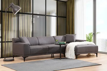 Mississauga Divansofa 3-seters - Antrasitt - Møbler - Sofaer - Sofa med sjeselong - 3 seters sofa med divan