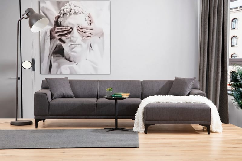 Mississauga Divansofa 3-seters - Antrasitt - Møbler - Sofaer - Sofa med sjeselong - 3 seters sofa med divan