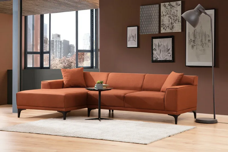 Mississauga Divansofa 3-seters - Oransje - Møbler - Sofaer - Sofa med sjeselong