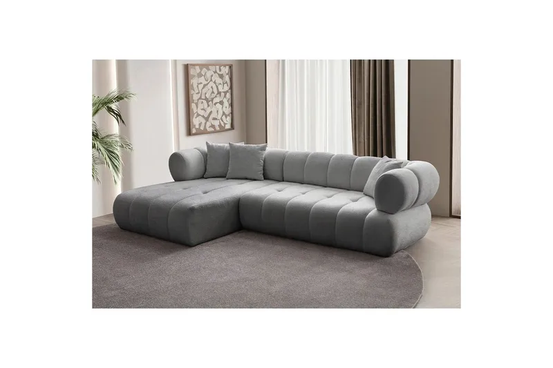 Mississauga Sofa med divan 3-seter - Grå - Møbler - Sofaer - Sofa med sjeselong