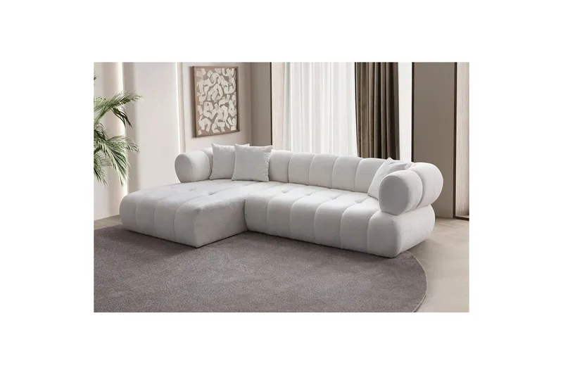 Mississauga Sofa med divan 3-seter - Hvit - Møbler - Sofaer - Sofa med sjeselong