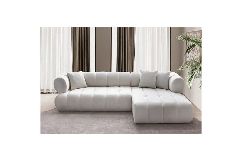 Mississauga Sofa med divan 3-seter - Hvit - Møbler - Sofaer - Sofa med sjeselong